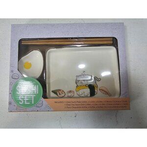 Kawaii Cat Sushi Serving Set (Includes Plate, Sauce Dish & Chopsticks) - 2pc